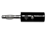 Mufă banană neagră 4mm 15A 1kVAC 43mm nichelat