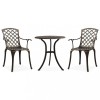 VidaXL Set mobilier bistro, 3 piese, bronz, aluminiu turnat