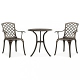 Set mobilier bistro, 3 piese, bronz, aluminiu turnat