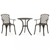 Set mobilier bistro, 3 piese, bronz, aluminiu turnat GartenMobel Dekor, vidaXL