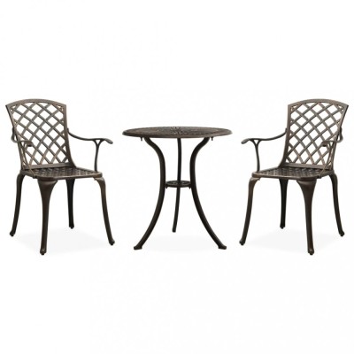 Gossi set mobilier bistro, 3 piese, bronz, aluminiu turnat foto