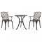 vidaXL Set mobilier bistro, 3 piese, bronz, aluminiu turnat