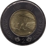 Canada 2 Dolari 2022 - Tribut Solemn - inel negru, KM-New UNC !!!, America de Nord