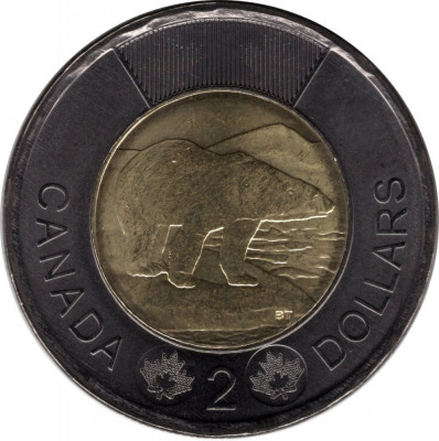Canada 2 Dolari 2022 - Tribut Solemn - inel negru, KM-New UNC !!! foto