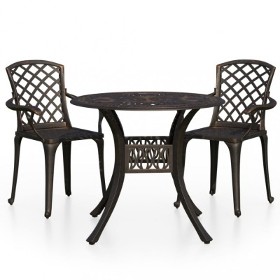 Set mobilier bistro, 3 piese, bronz, aluminiu turnat foto