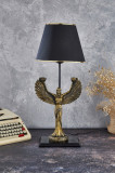 Lampa de masa, FullHouse, 390FLH1934, Baza din lemn, Aur/Negru