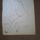 Nuni Dona, Nud, desen tus/hartie,24x18cm,semnat,vezi descriere