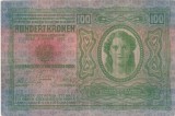 AUSTRIA UNGARIA 100 COROANE KRONEN KORONA 1912 UZATA