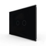 Cumpara ieftin Intrerupator dublu touch Livolo din sticla neagra, standard italian