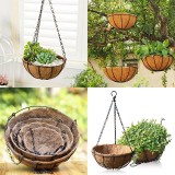 Cumpara ieftin Ghiveci decorativ suspendat otel fibra cocos, rotund, 20-30 cm, rezistent intemperii