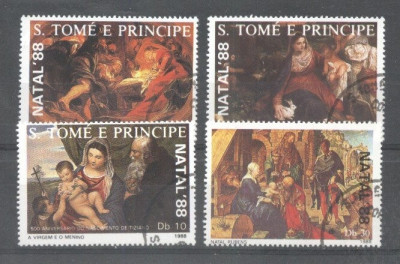 Sao Tome 1988 Paintings Christmas used DE.060 foto