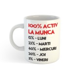Cana alba Personalizata - Activ la munca, INOVATIX&reg;. 330ml
