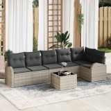 Cumpara ieftin Set de canapele pentru gradina 7 pcs Gri deschis Rattan poli