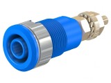 Soclu banană albastră 4mm 32A 1kV aurit alamă