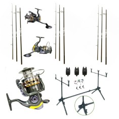 3 Lansete Crap 3,90m, 3 Segm,3 Mulinete Glamour 7000,Rod Pod,Senzori