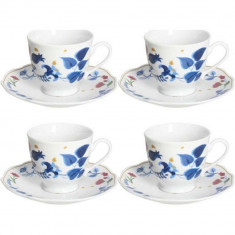 Set 4 cesti de cafea cu farfurie Poema Alchimia, Andrea Fontebasso, 200 ml, portelan, multicolor