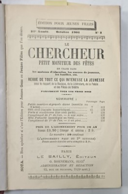 LE CHERCHER , PETIT MONITEUR DES FETES , COLEGAT DE 14 NUMERE APARUTE IN PERIOADA OCT. 1901 - OCT . 1904 foto