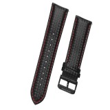 Curea piele compatibila Garmin Vivoactive 4, Telescoape QR, 22mm, Negru/Rosu, Very Dream