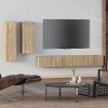 Gossi set dulap tv, 4 piese, stejar sonoma, lemn prelucrat
