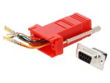 Adaptor D-Sub 9pin Mamă la RJ45 Roșu