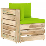 Canapea de colț modulară cu perne, lemn verde tratat, vidaXL