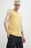 HUGO tricou din bumbac bărbați, culoarea galben 50505305