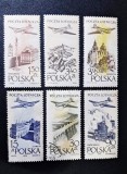 Polonia Postbelică 1948 Poștă Aeriană Avioane de Pasageri și Vederi Orășenești/Industriale Lot 6 Valori Neștampilat - OREF1