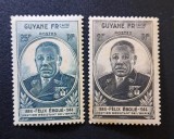Guiana Franceză 1945 - Set 2 Timbre Comemorative &bdquo;In Memoriam F&eacute;lix &Eacute;bou&eacute; / Premier R&eacute;sistant de l'Empire&rdquo; -CLF1