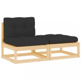Gossi set mobilier de gradina cu perne, 2 piese, lemn masiv de pin