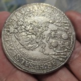 Taler 1677 SALZBURG , argint 28,37 grame , detalii, patina