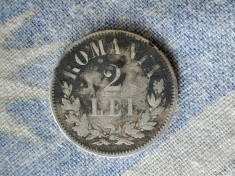 2 LEI 1876 - CAROL.I - argint. ROMANIA foto