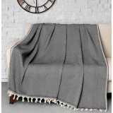 Patura Chenille, Alb Negru, 170 x 230 cm