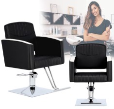 Scaun de coafat Cruz hidraulic rotativ pentru salonul de coafură Suport cromat scaun de coafor
