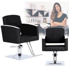 Scaun de coafat Cruz hidraulic rotativ pentru salonul de coafură Suport cromat scaun de coafor