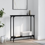 Masă consolă, negru, 75x22,5x75 cm, lemn prelucrat