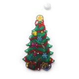 Decoratiune de craciun pentru fereastra flippy, brad, cu led-uri, 26 cm, alb cald