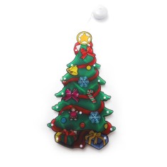 Decoratiune de craciun pentru fereastra flippy, brad, cu led-uri, 26 cm, alb cald