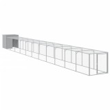 Cumpara ieftin Cotet pui cu incinta gri deschis 110x1221x110cm otel galvanizat