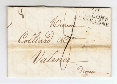 France 1819 Cover + Content 70 CHALONS SUR SAONE to VALENCE D.815 foto