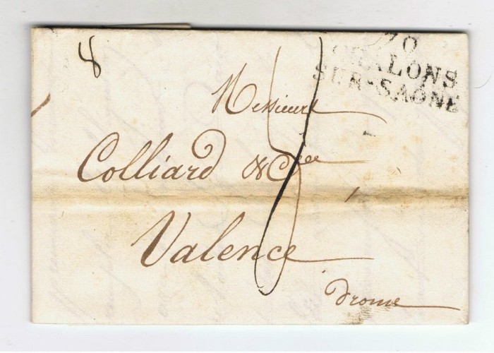 France 1819 Cover + Content 70 CHALONS SUR SAONE to VALENCE D.815