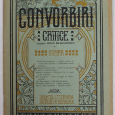 CONVORBIRI CRITICE , REVISTA LITERARA BIMENSUALA , ANUL II , NR. 14 , 15 SEPTEMBRIE , 1908