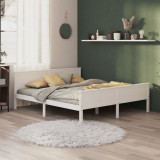 VidaXL Cadru de pat, alb, 200x200 cm, lemn masiv de pin