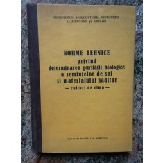 NORME TEHNICE PRIVIND DETERMINAREA PURITATII BIOLOGICE A SEMINTELOR DE SOI