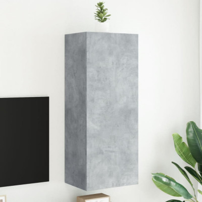 vidaXL Comodă TV de perete, gri beton, 40,5x30x102 cm, lemn prelucrat foto