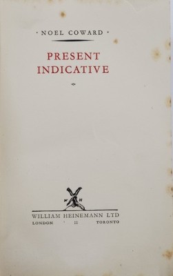 PRESENT INDICATIVE by NOEL COWARD , 1937 foto