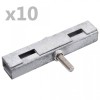 Conector &icirc;n formă de U grilaj grădină, 10 seturi, argintiu