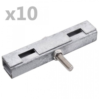 Conector &amp;icirc;n formă de U grilaj grădină, 10 seturi, argintiu foto