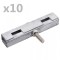 Conector &icirc;n formă de U grilaj grădină, 10 seturi, argintiu