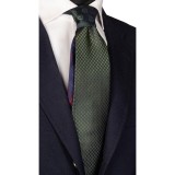 Cumpara ieftin Cravata Matase Naturala Verde, Nod Contrastant, Model Unicat, 148cm, Made in Italy, Cutie Cadou
