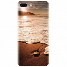 Husa silicon pentru Apple Iphone 7 Plus, Sunset Foamy Beach Wave